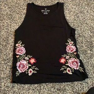 Black crop top with flowers